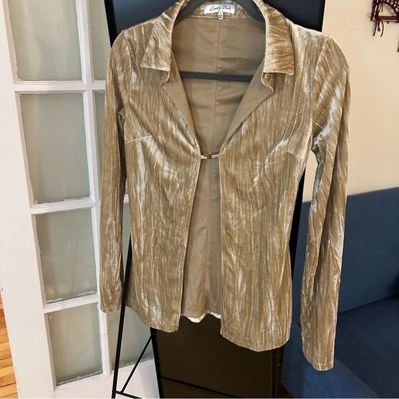 Emory Park Champagne Velour Top - Picture 2 of 3